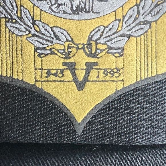 Vintage Mens Black & Gold 50th Anniversary WW II Trucker Hat - Picture 3 of 12